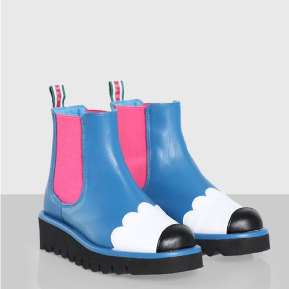 Stella McCartney Blue and Pink Ankle Chelsea Boots